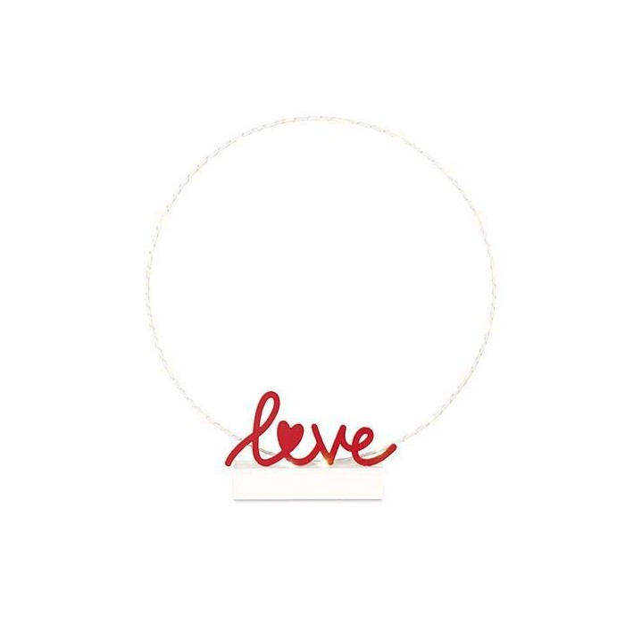 CERCHIO BIANCO CON LOVE E LED D46 D50.5